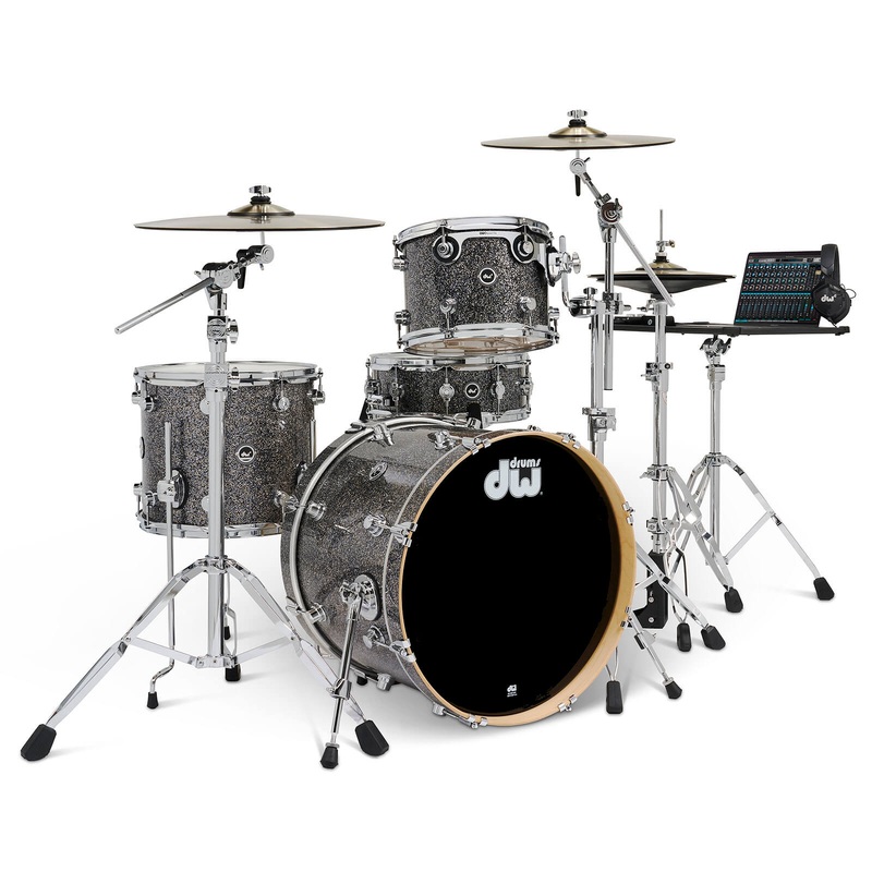 FREE BAG OFFER! DW DWe 4pc Complete Electronic/Acoustic Drum Set Black Galaxy