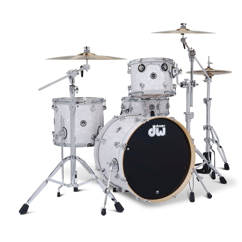 FREE BAG OFFER! DW DWe 4pc Complete Electronic/Acoustic Drum Set White Marine Pearl