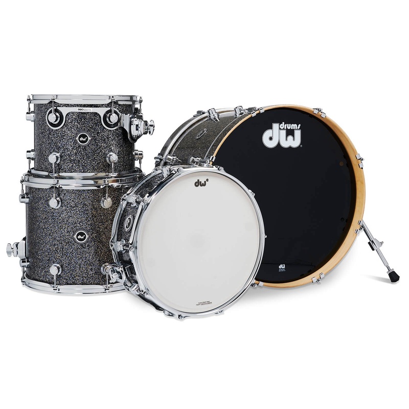 FREE BAG OFFER! DW DWe 4pc Electronic/Acoustic Drum Shell Pack Black Galaxy