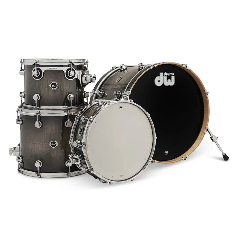FREE BAG OFFER! DW DWe 4pc Electronic/Acoustic Drum Shell Pack Curly Maple Burst