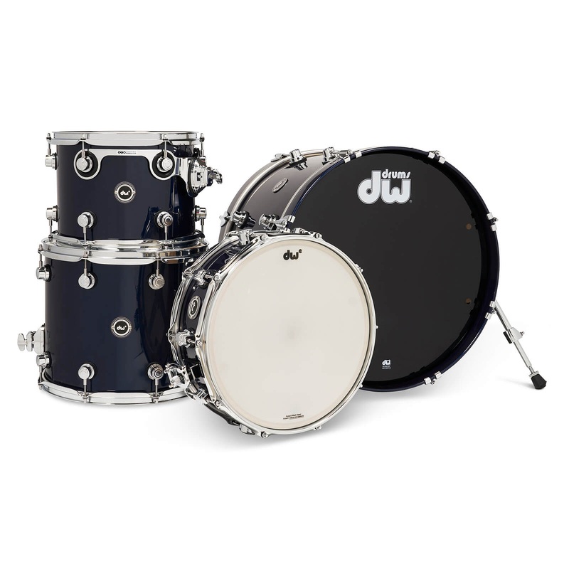 FREE BAG OFFER! DW DWe 4pc Electronic/Acoustic Drum Shell Pack Midnight Blue Metallic