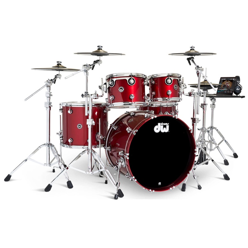 FREE BAG OFFER! DW DWe 5pc Complete Electronic/Acoustic Drum Set Black Cherry Metallic