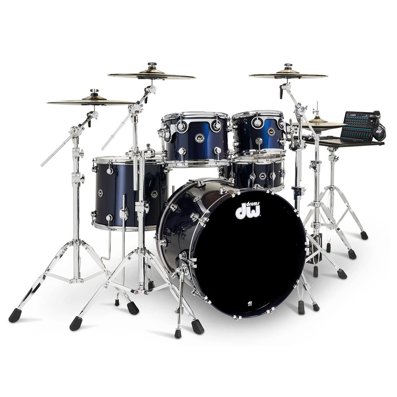 FREE BAG OFFER! DW DWe 5pc Complete Electronic/Acoustic Drum Set Midnight Blue Metallic