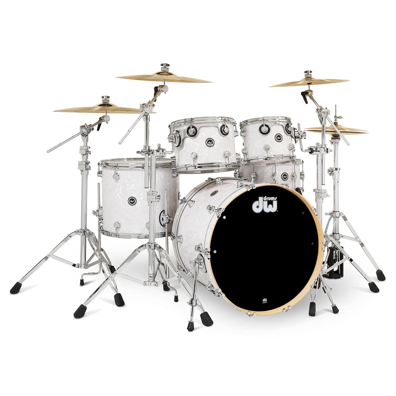 FREE BAG OFFER! DW DWe 5pc Complete Electronic/Acoustic Drum Set White Marine Pearl
