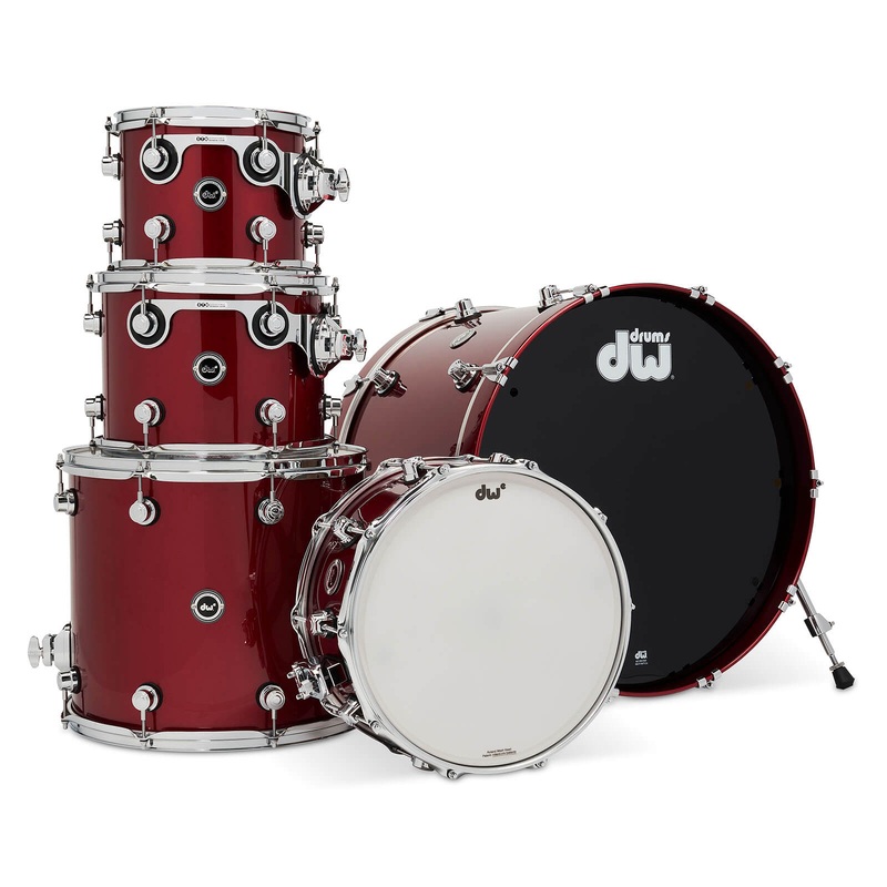 FREE BAG OFFER! DW DWe 5pc Electronic/Acoustic Drum Shell Pack Black Cherry Metallic