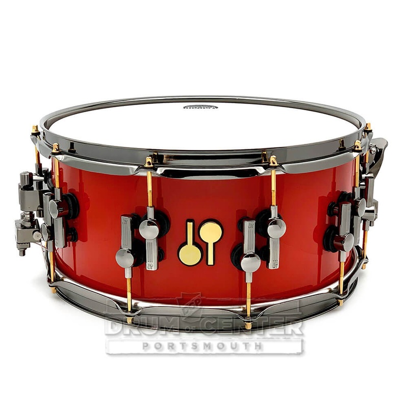 Sonor SQ2 Heavy Beech Snare Drum 14x6.5 Flame Red w/Black & Gold Hardware